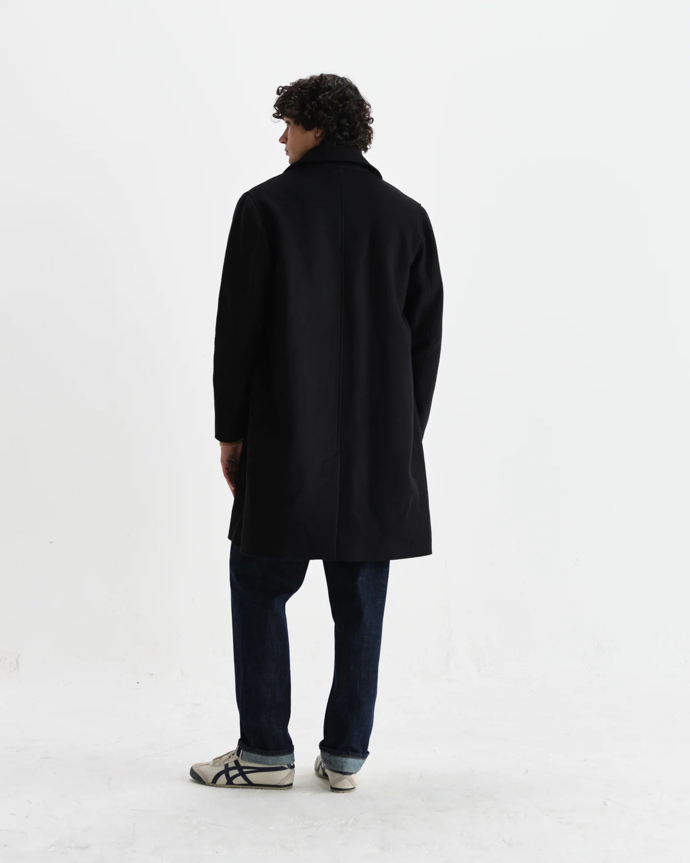 Stan Coat Plain Wool Twill | Black