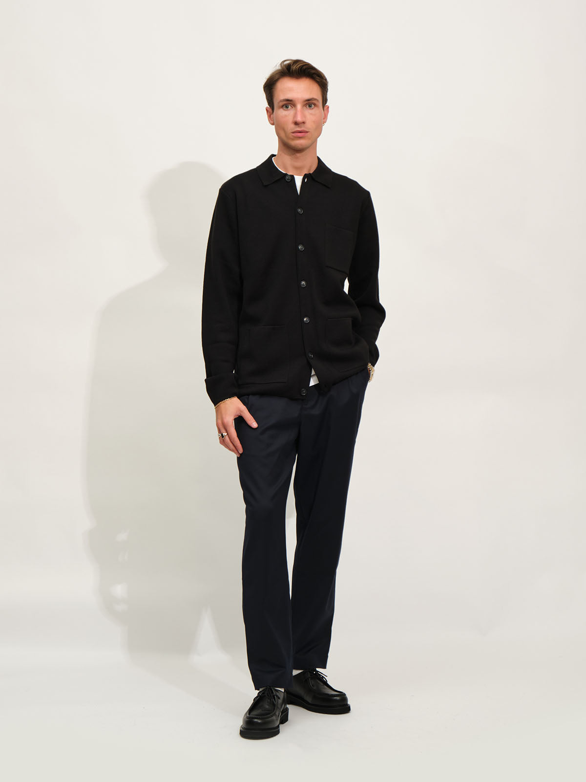 Knitted Overshirt | Black