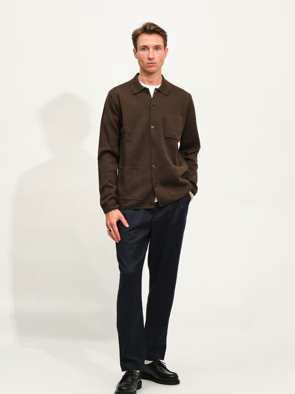 Knitted Overshirt | Brown