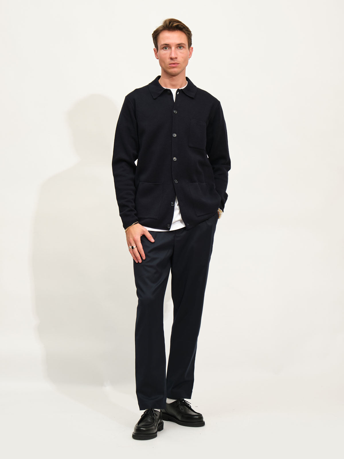 Knitted Overshirt | Navy Blue