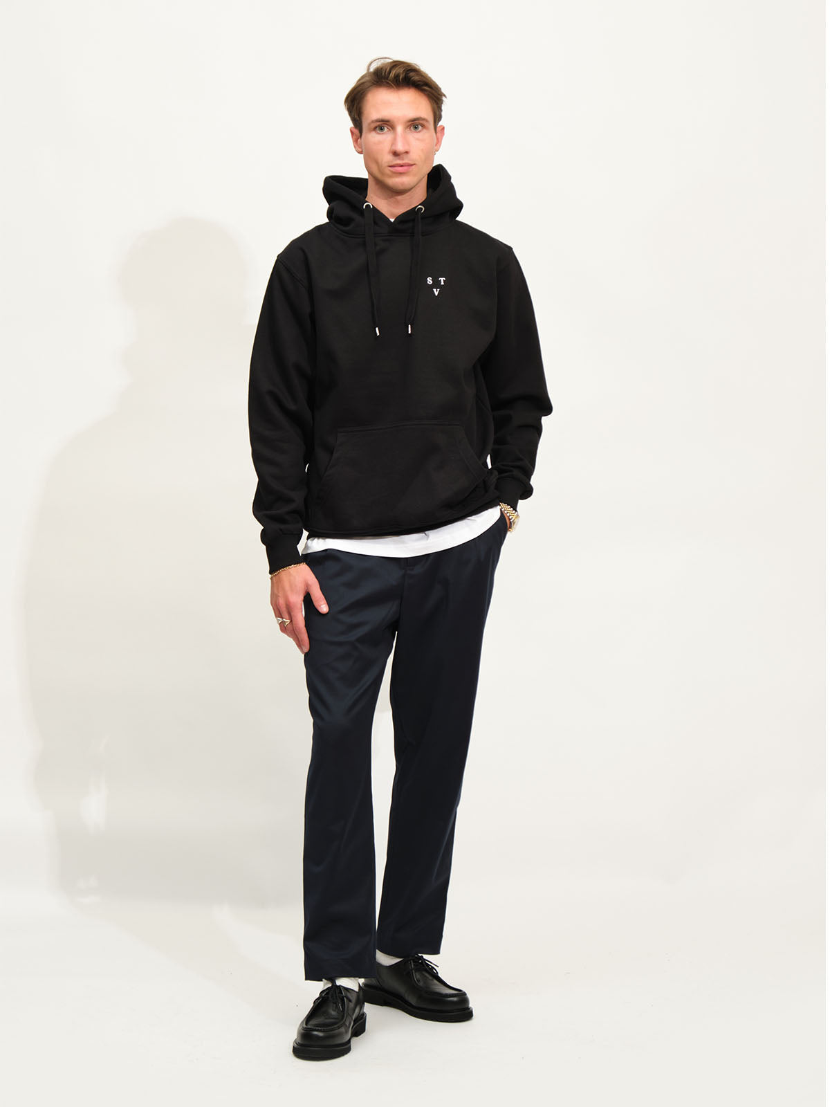 Heavyweight Organic STV Logo Hoodie | Black