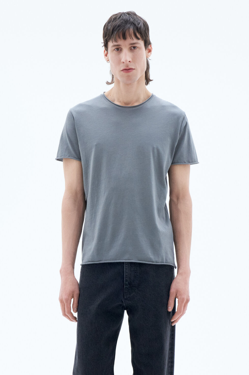 Roll Neck Tee | Smoke Green