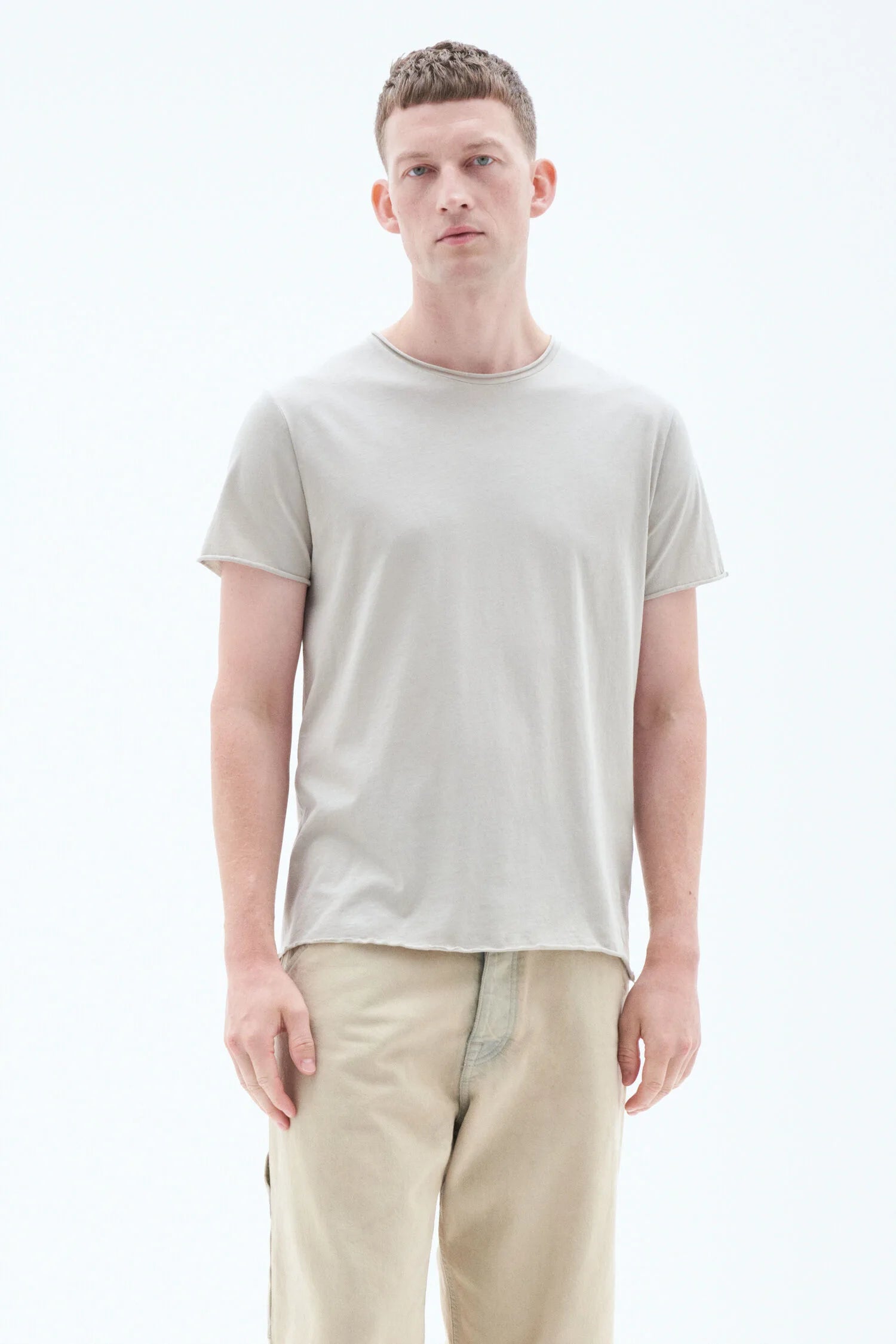 Roll Neck Tee | Light Sage