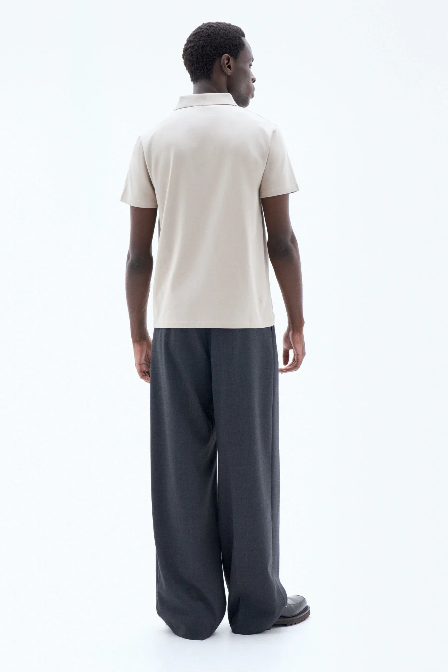 Stretch Cotton Polo T-Shirt | Light Taupe