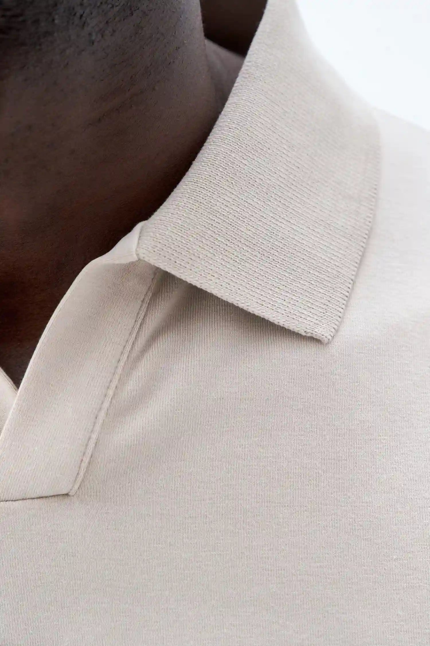 Stretch Cotton Polo T-Shirt | Light Taupe