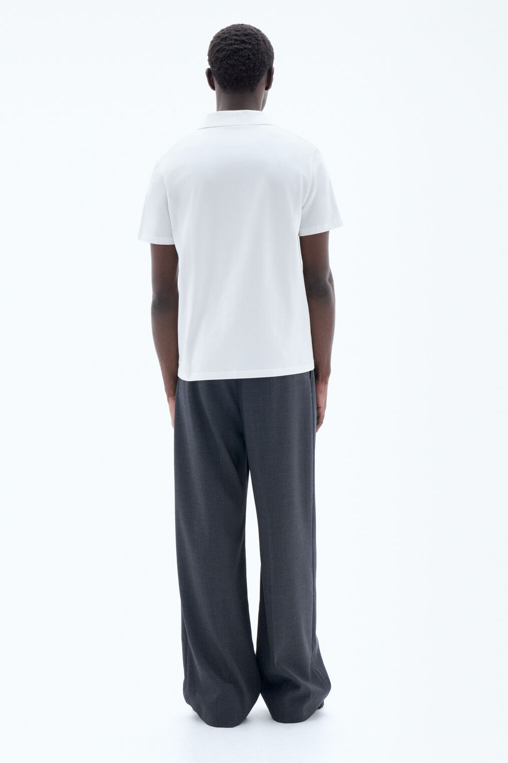Stretch Cotton Polo T-Shirt | White