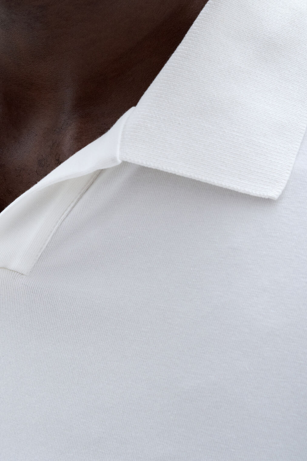 Stretch Cotton Polo T-Shirt | White