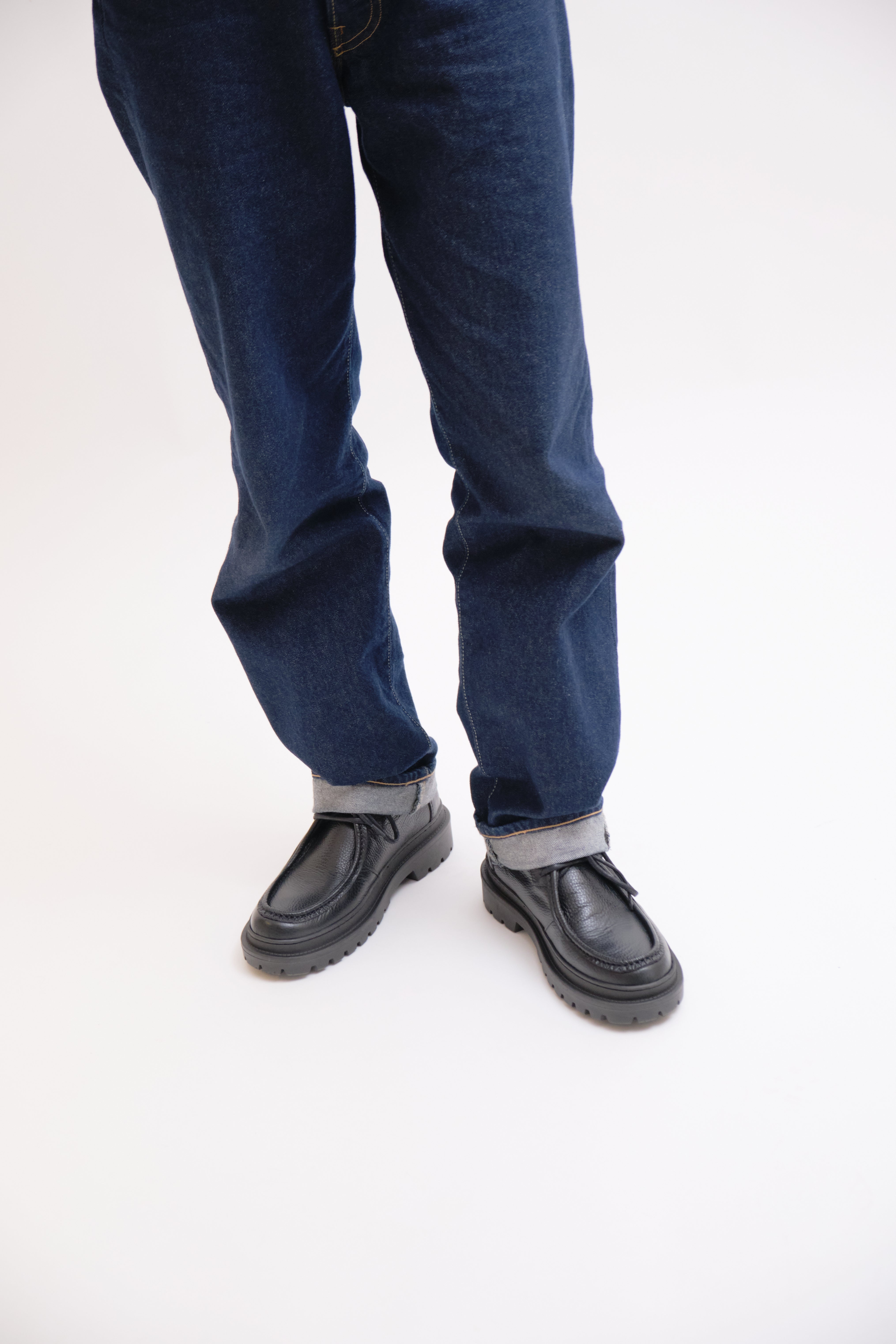 CHUNKY DECK BOOT | GRAINED LEATHER BLACK