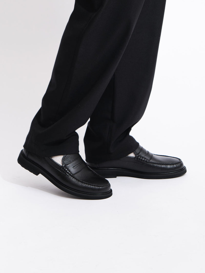 Klassisk loafer til herre i sort læder 
