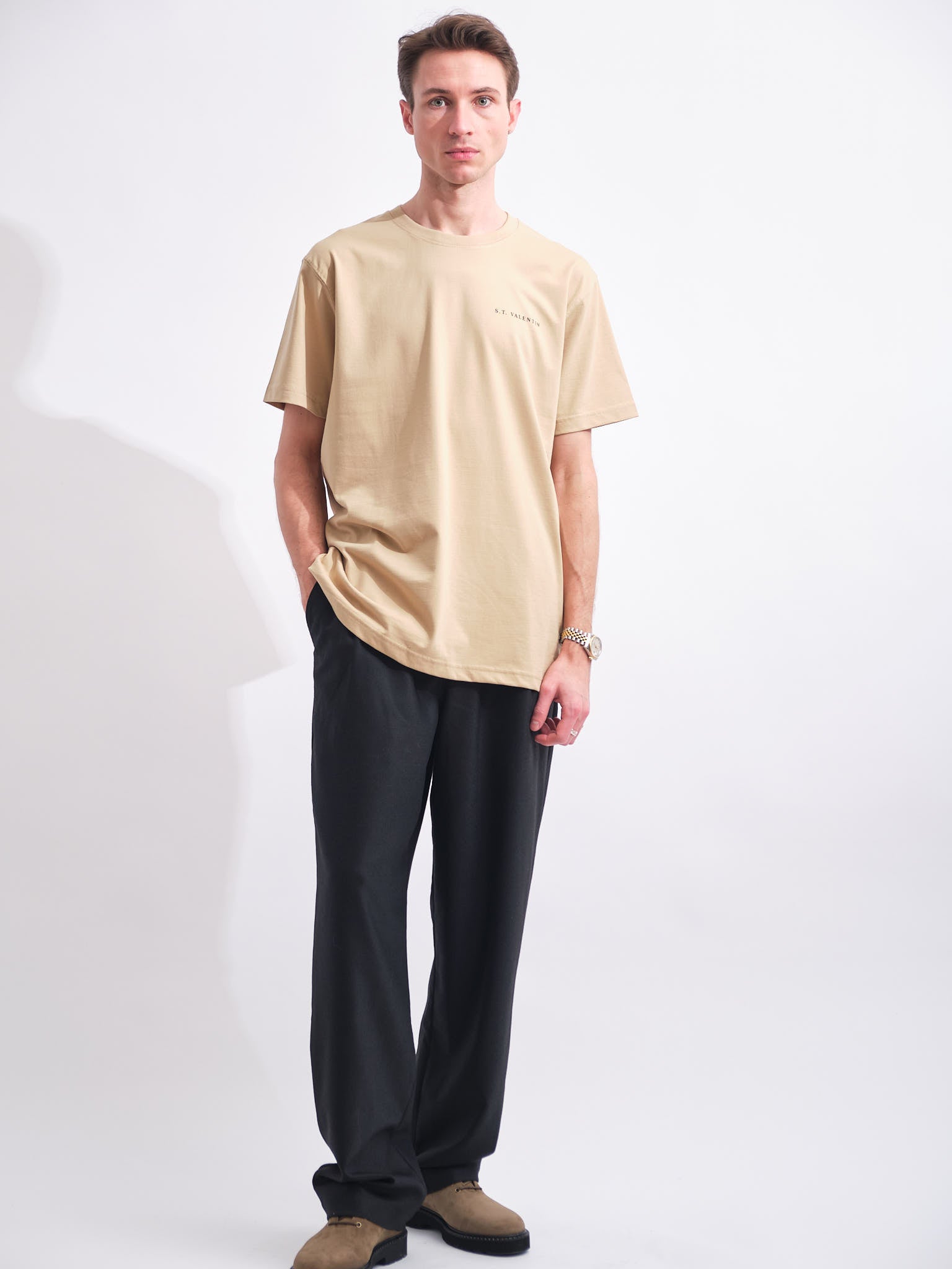 Heavyweight Organic Logo Tee | Sand