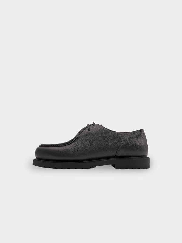 Lightweight Deck Shoe - Black Grained Leather