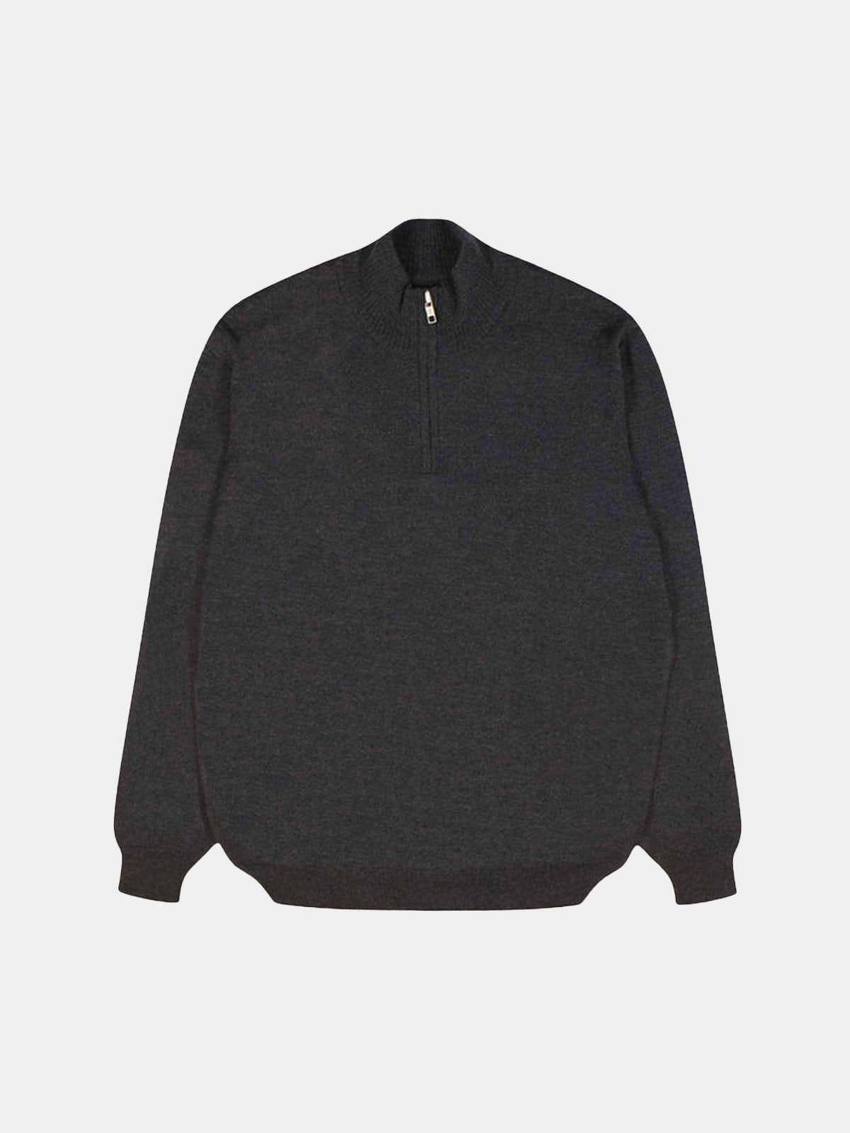 Extrafine Merino Half Zip Knit | Dark Grey