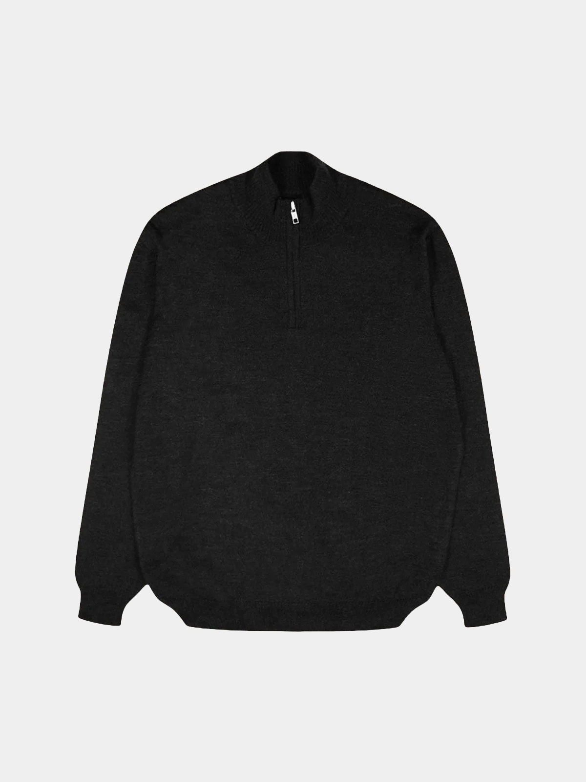 Extrafine Merino Half Zip Knit | Black