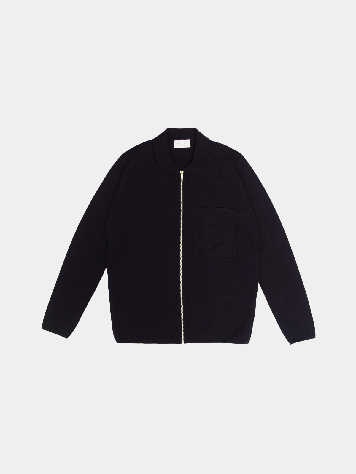 Knitted Zip Overshirt  | Navy