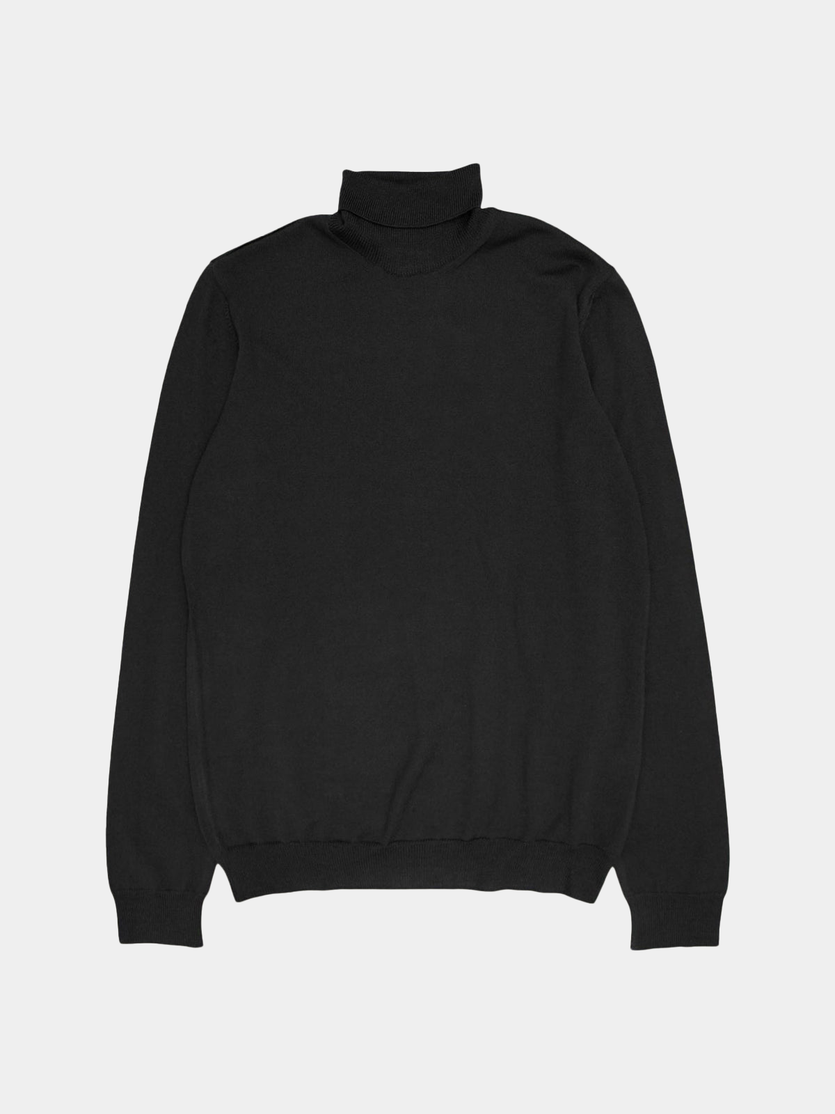 Extrafine Merino Roll Neck Knit | Black