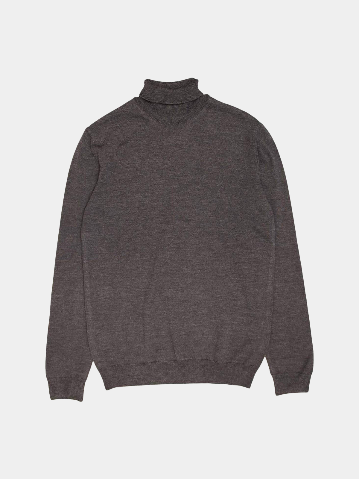 Extrafine Merino Roll Neck Knit | Dark Grey