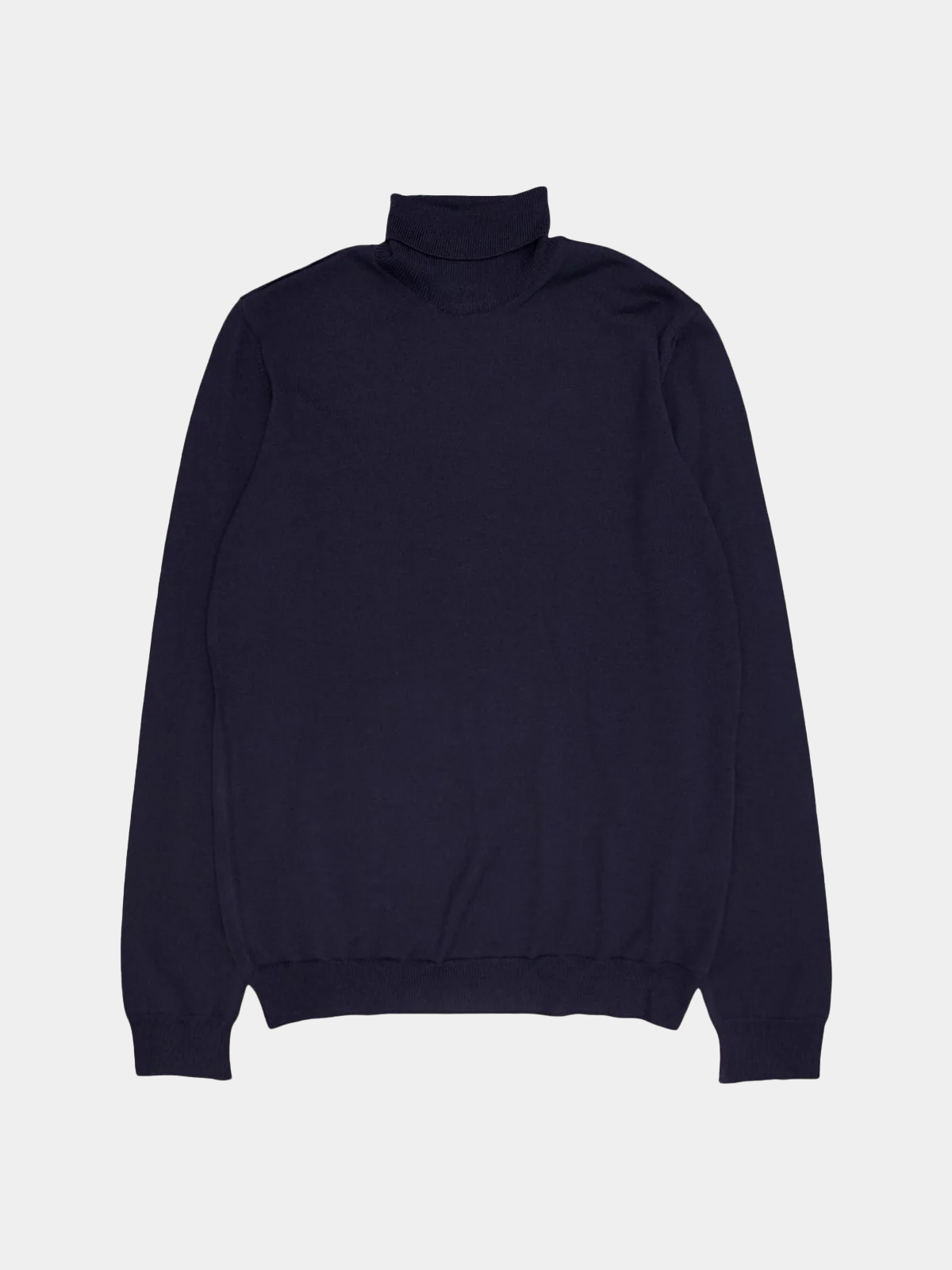Extrafine Merino Roll Neck Knit | Navy Blue
