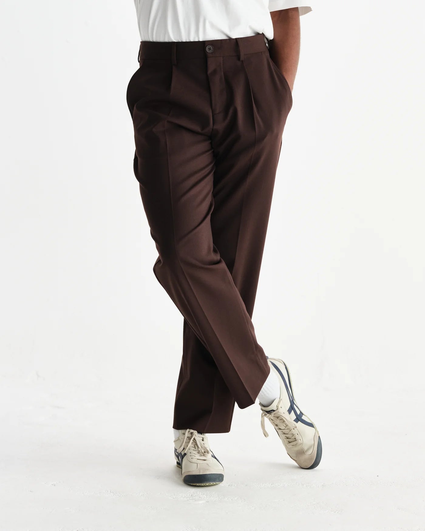 Aubyn Trouser Wool Blend Twill | Dark Brown