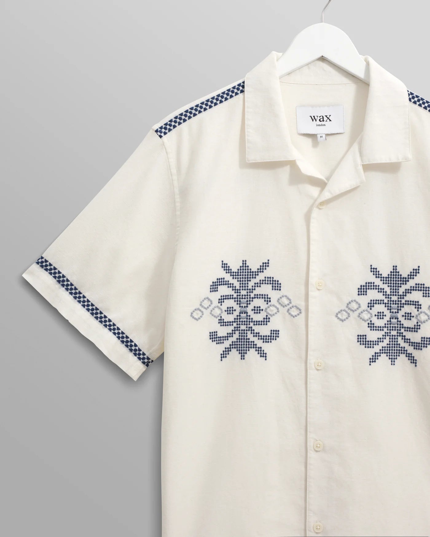 Didcot Shirt | Ecru/Blue