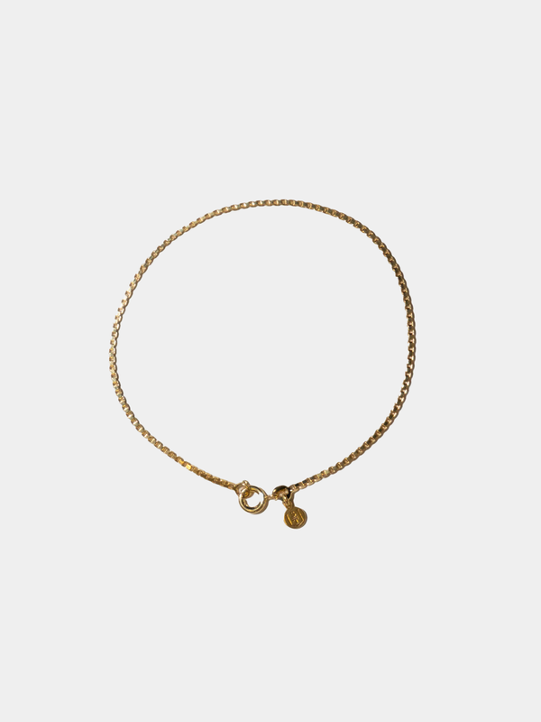 1.45 mm Box Chain Bracelet | Gold Plated