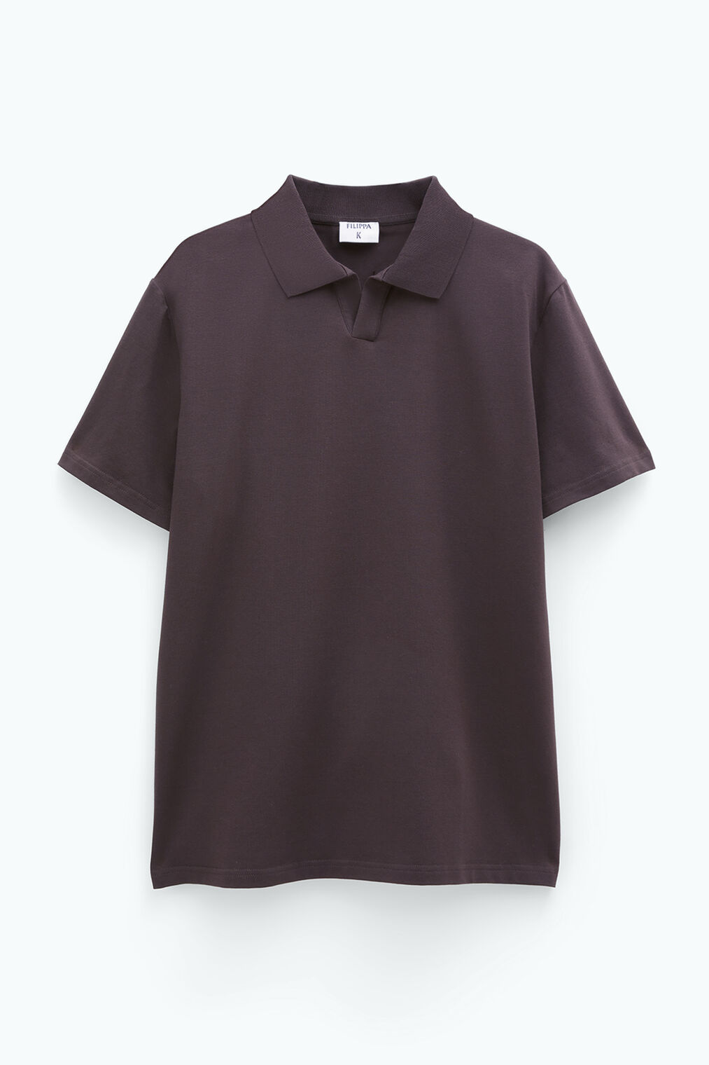 Stretch Cotton Polo T-Shirt | Dark Chocolate