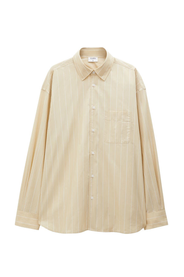Striped Poplin Shirt | Dark Yellow