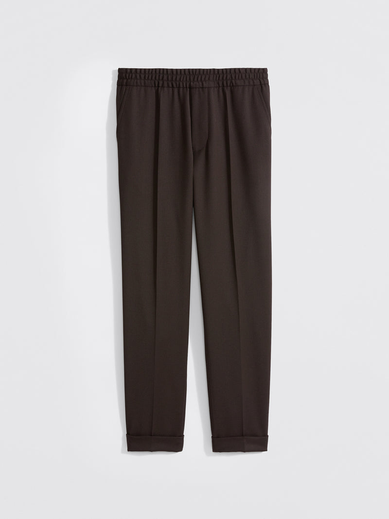 Terry Cropped Trouser | Dark Brown