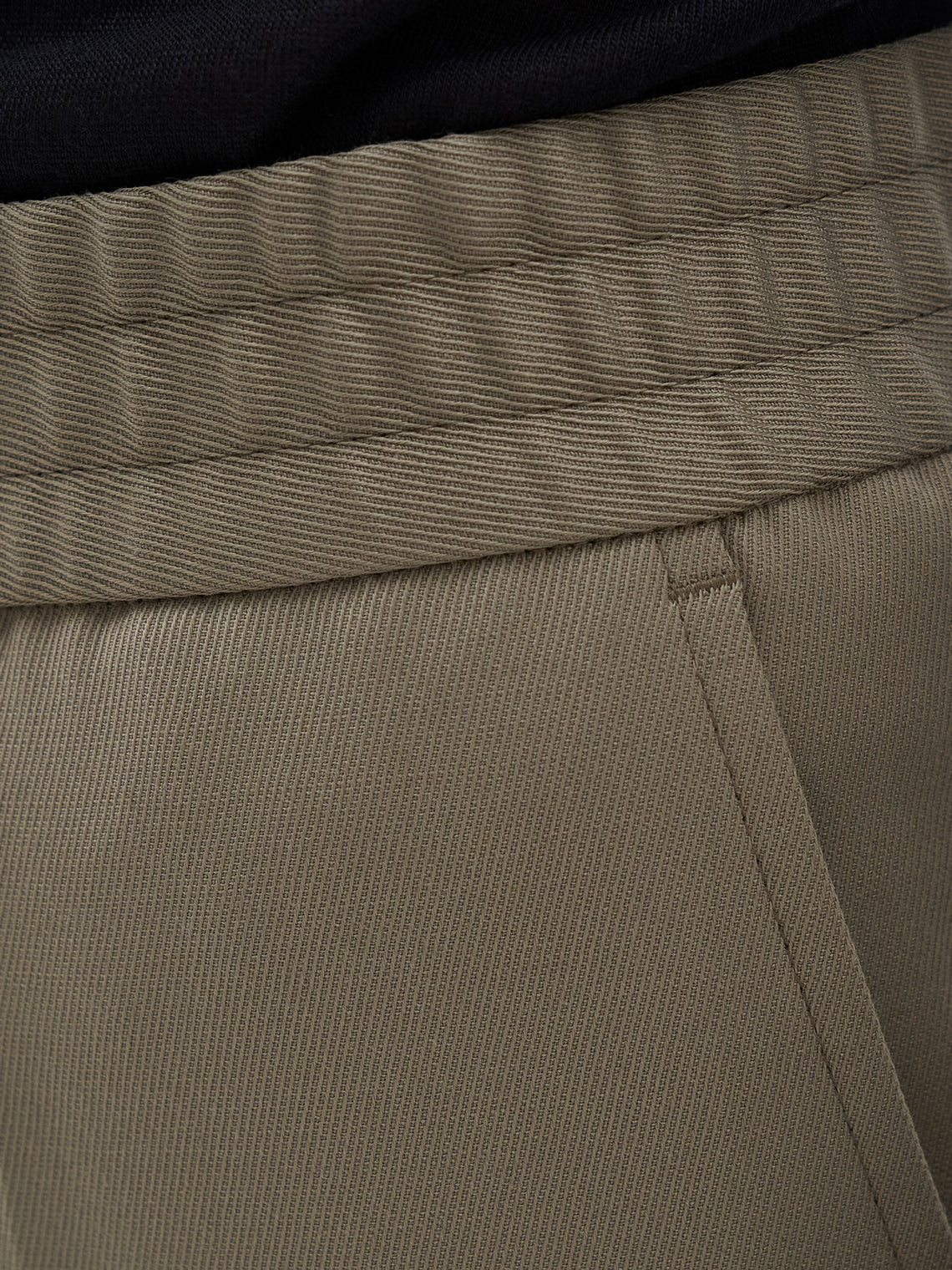 Terry Cropped Trouser | Khaki Green