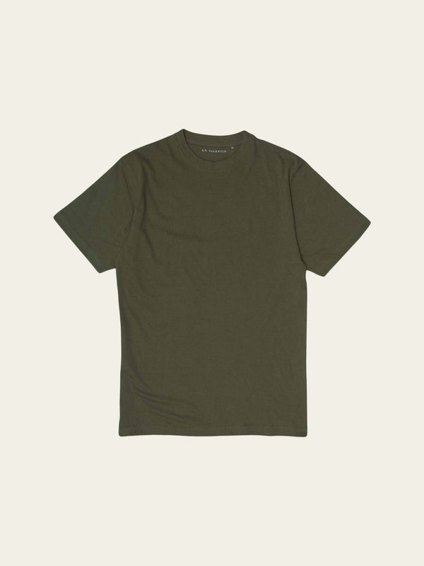 Klassisk basis t-shirt i army grøn til herre