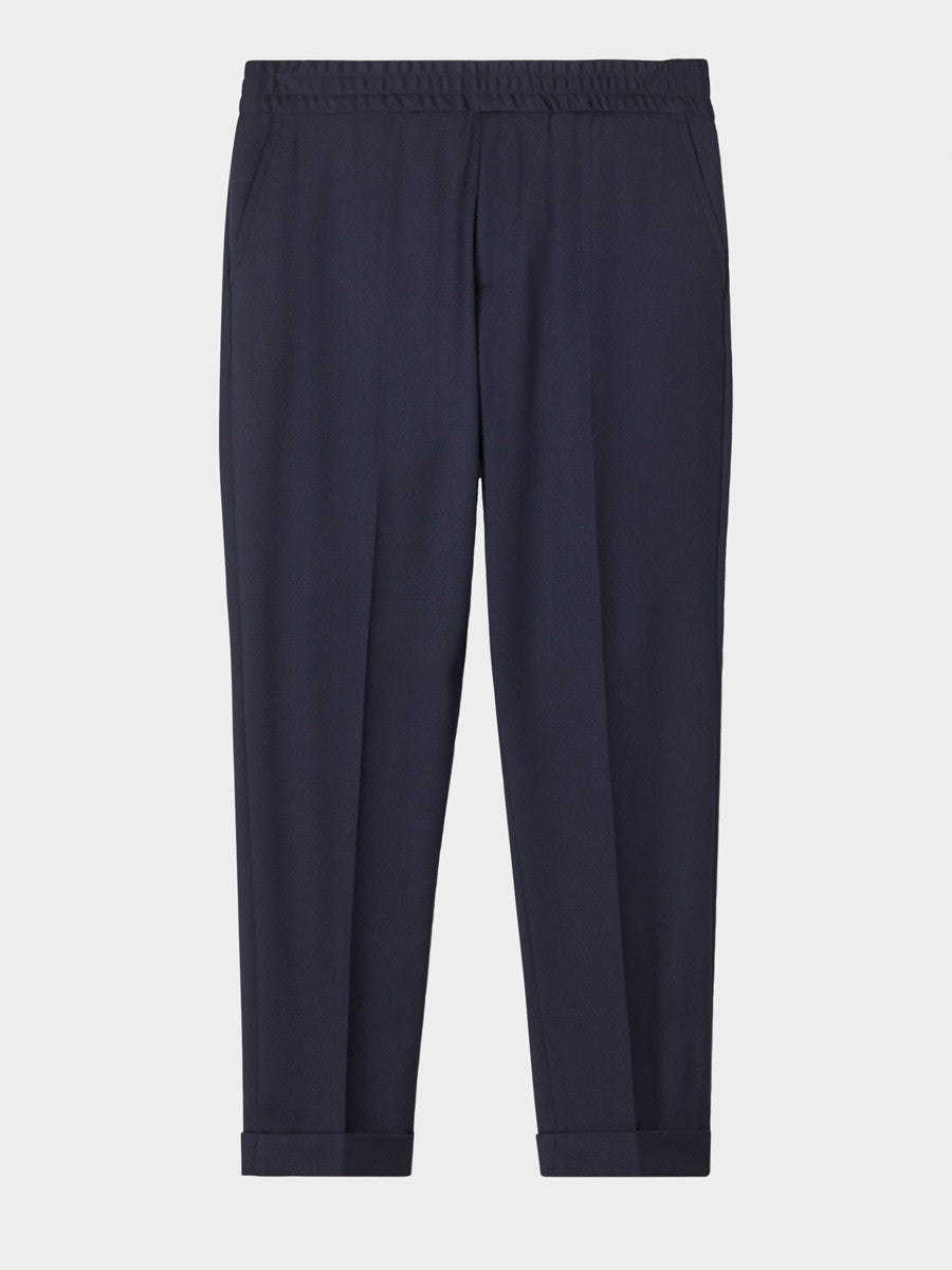 Terry Cropped Trouser | Navy