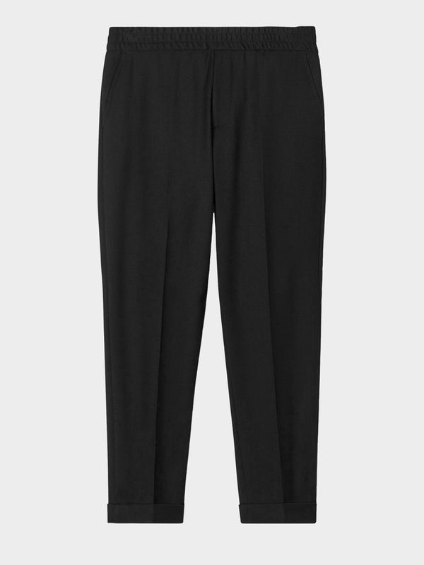 Terry Cropped Trouser | Black