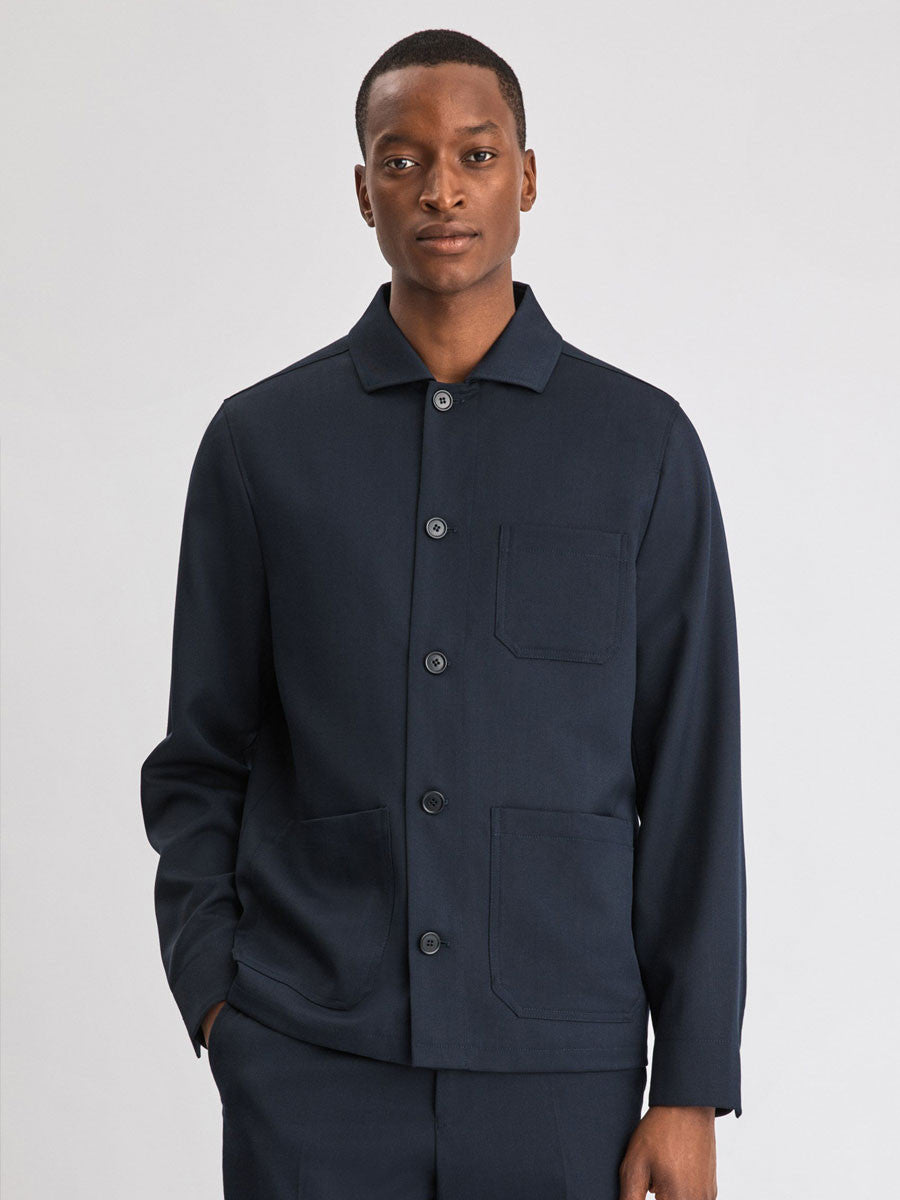 Louis Gabardine Jacket | Navy