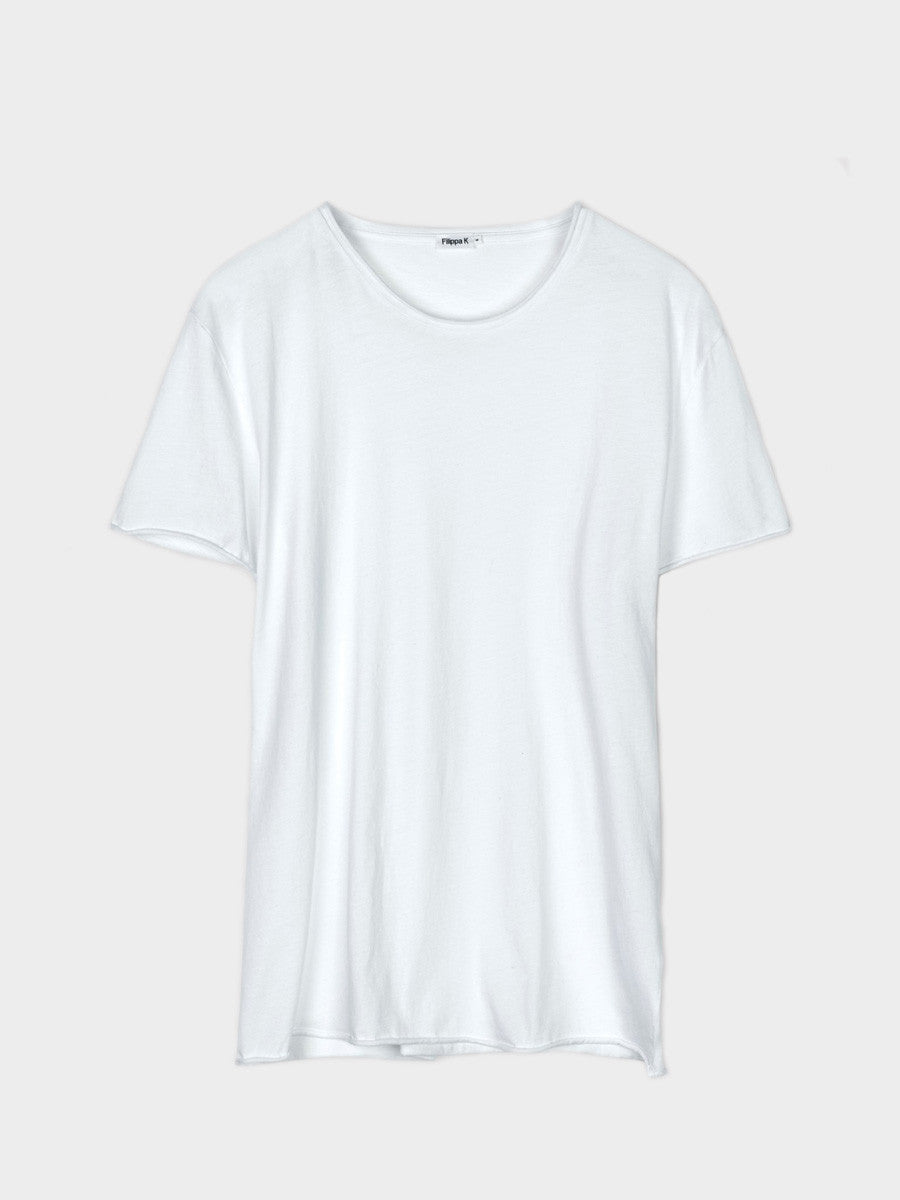 Roll Neck Tee | White