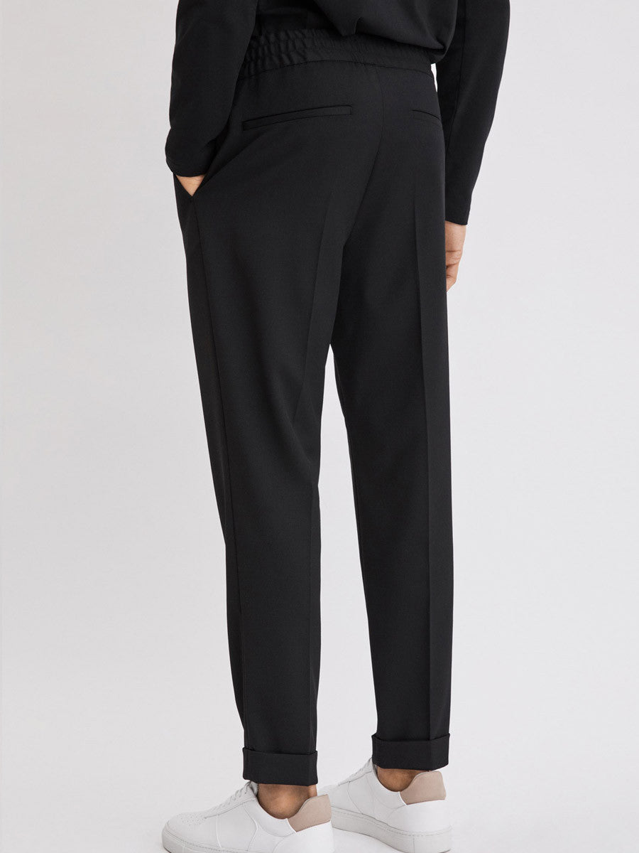 Terry Cropped Trouser | Black