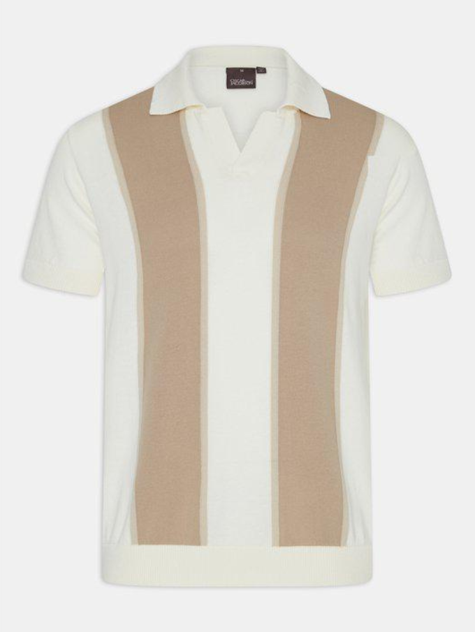 Matt Stripe Poloshirt | Snow White