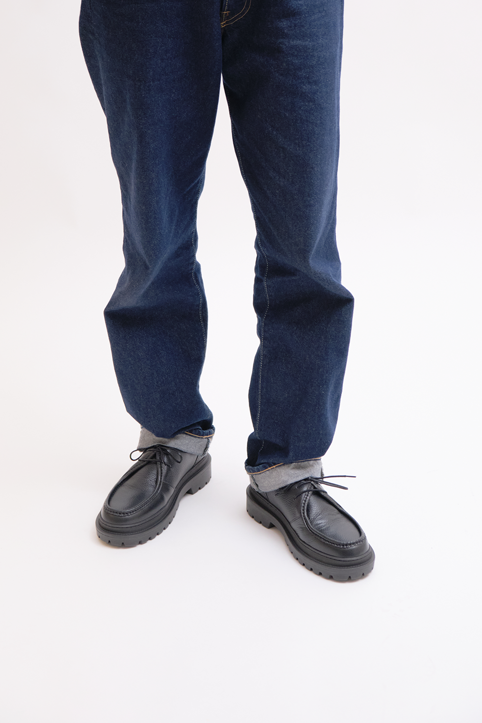 CHUNKY DECK Shoe | GRAINED LEATHER BLACK