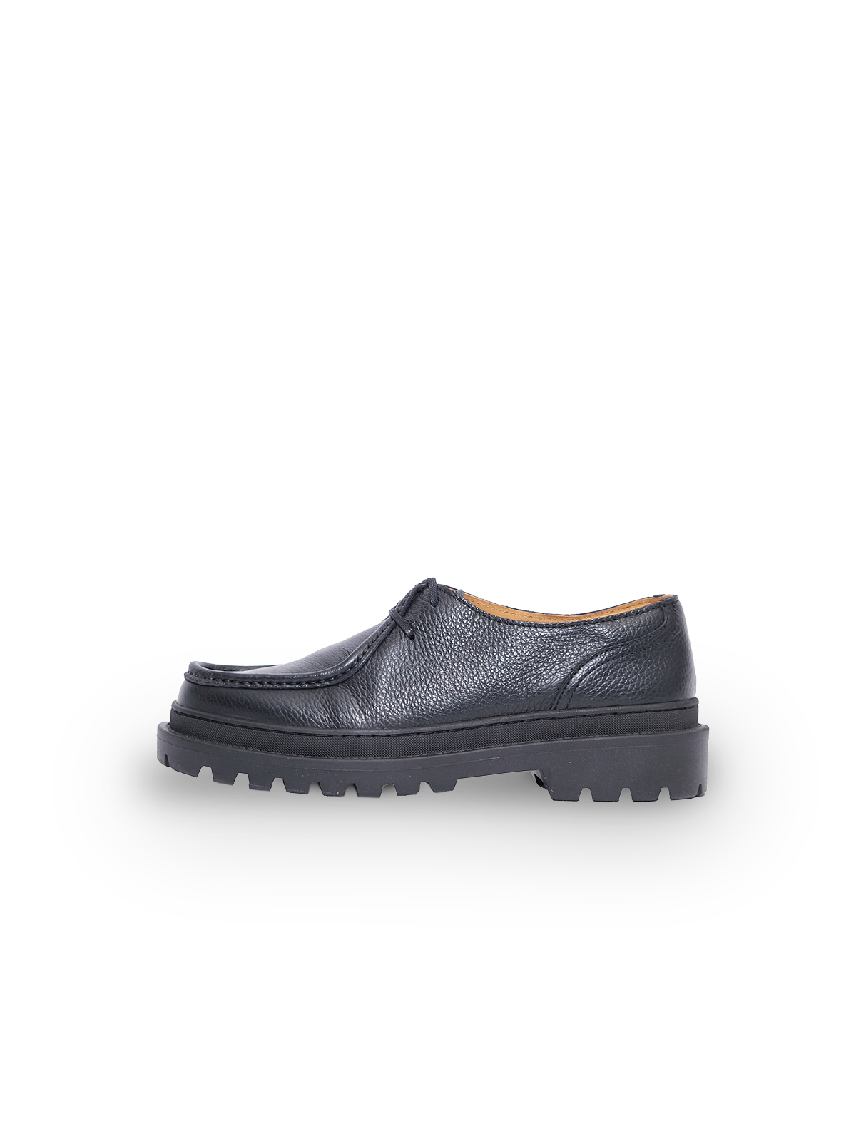 CHUNKY DECK Shoe | GRAINED LEATHER BLACK