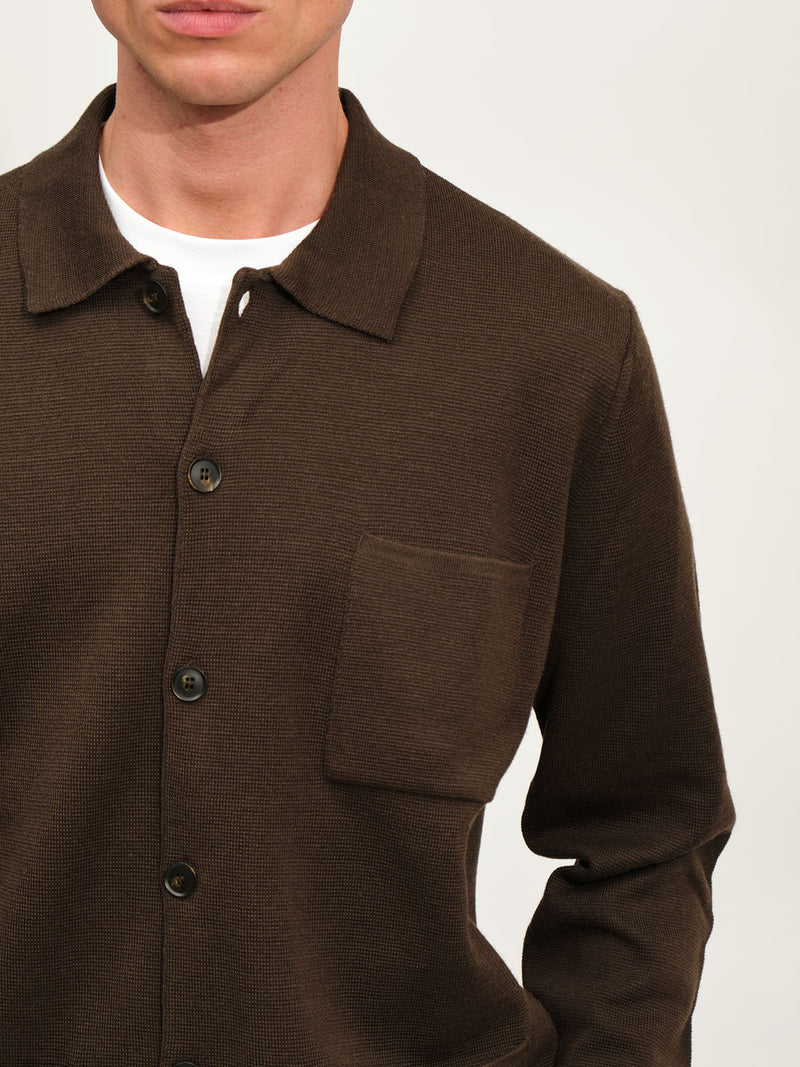 Knitted Overshirt | Brown