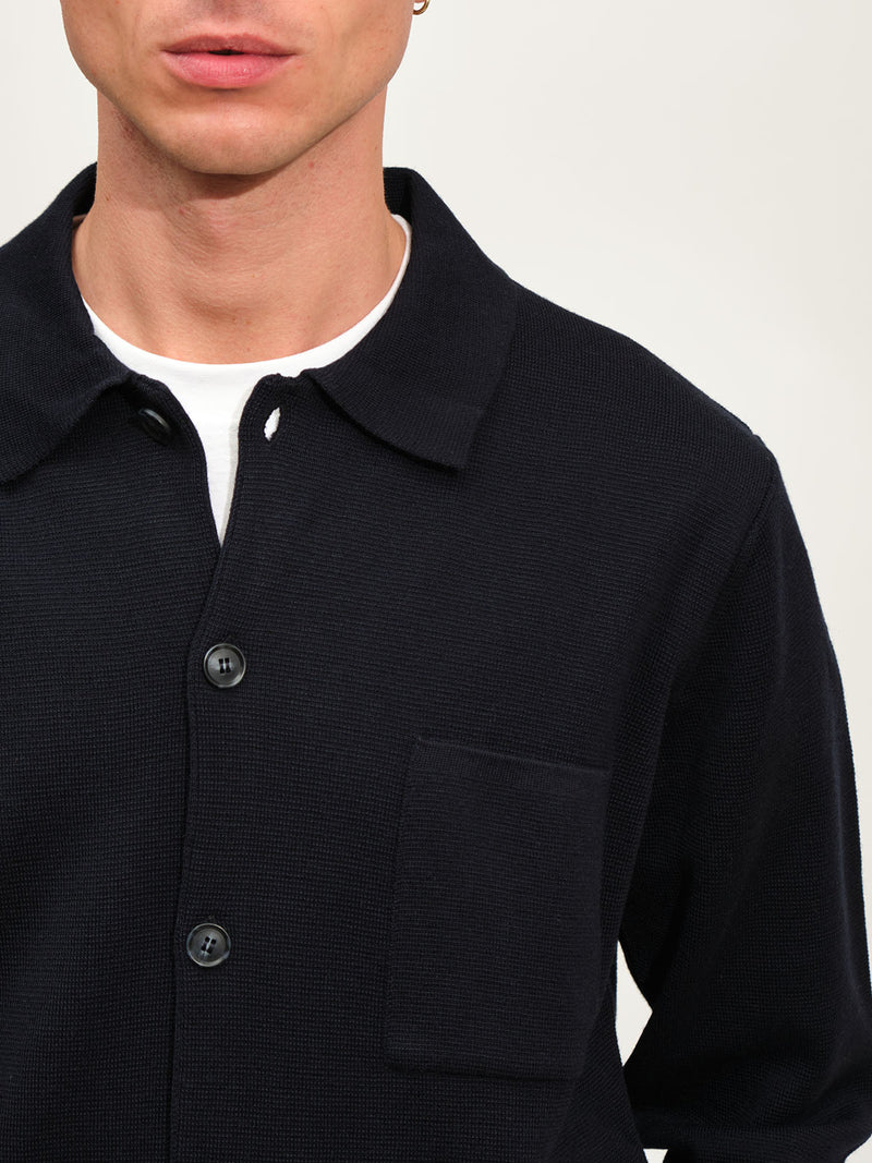 Knitted Overshirt | Navy Blue