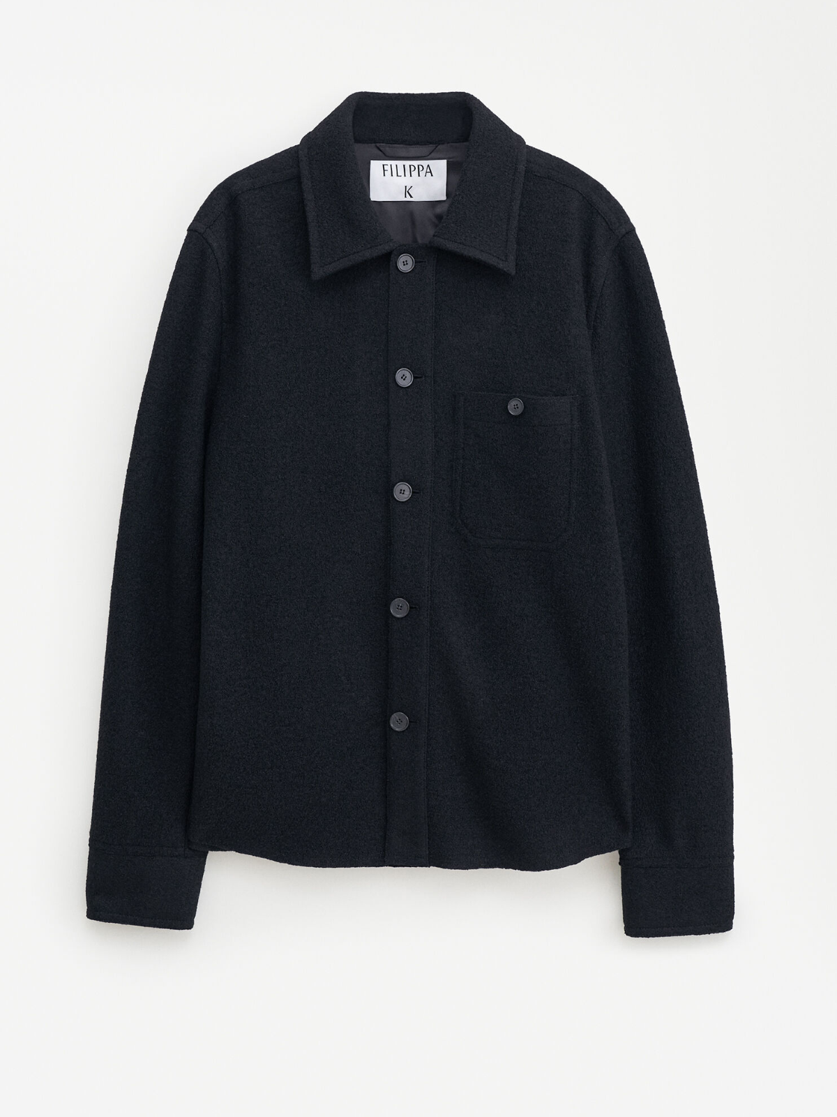 Boiled Wool Shirt Jacket | Black