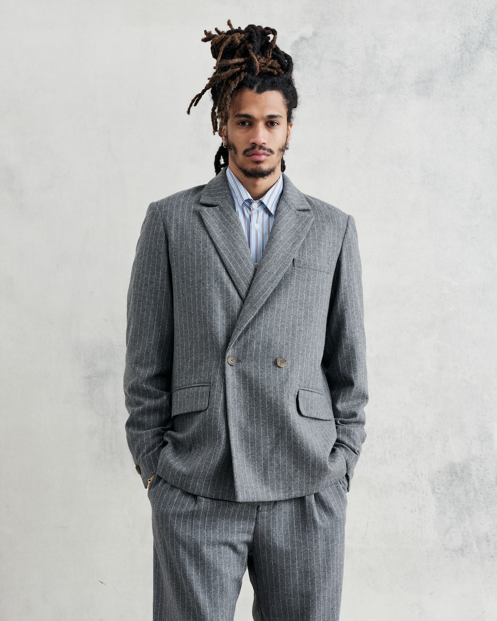 Gekko Blazer Pinstripe | Charcoal