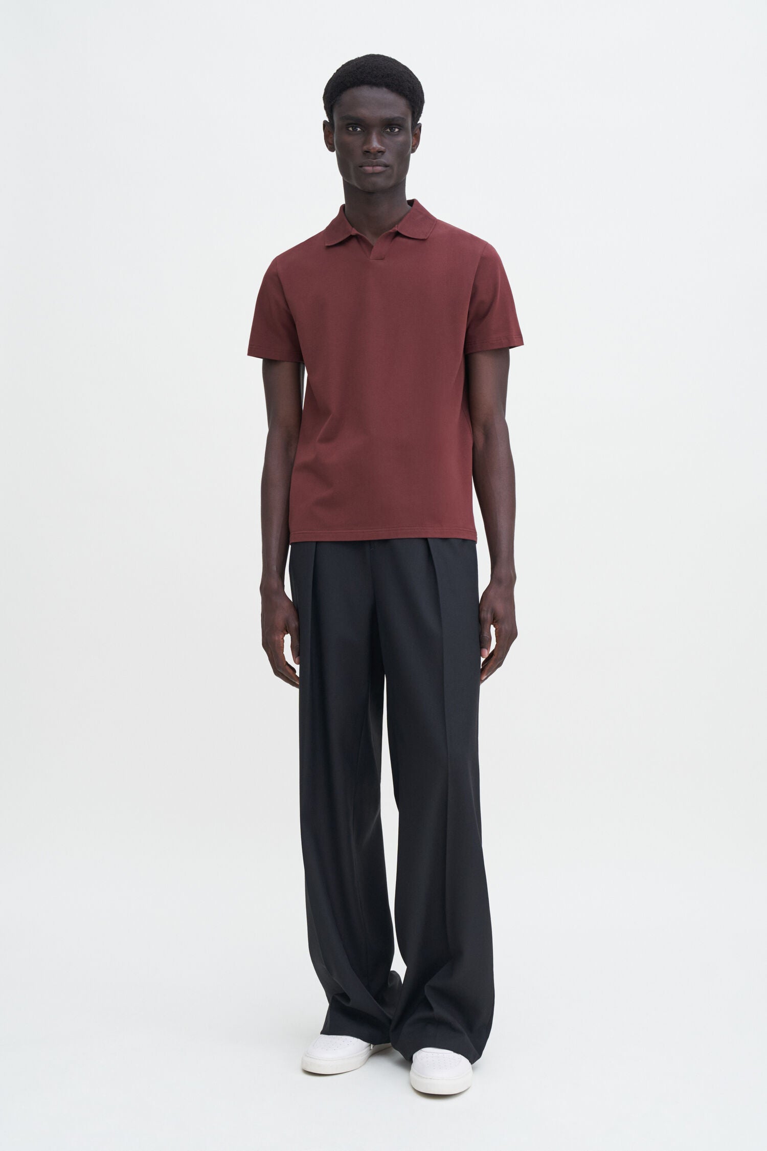 Stretch Cotton Polo T-shirt | Mahogany Brown