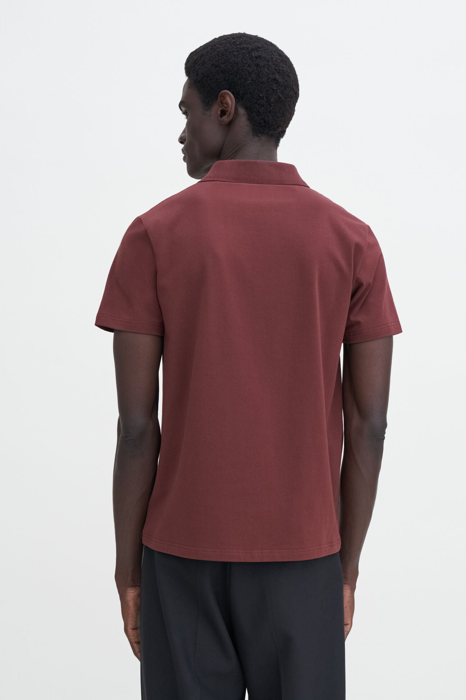 Stretch Cotton Polo T-shirt | Mahogany Brown