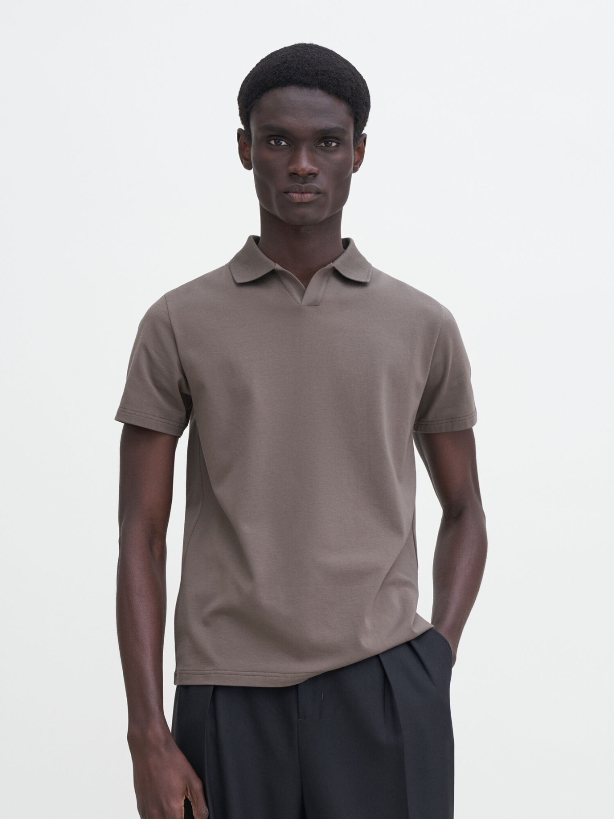 Stretch Cotton Polo T-shirt | Dark Sage