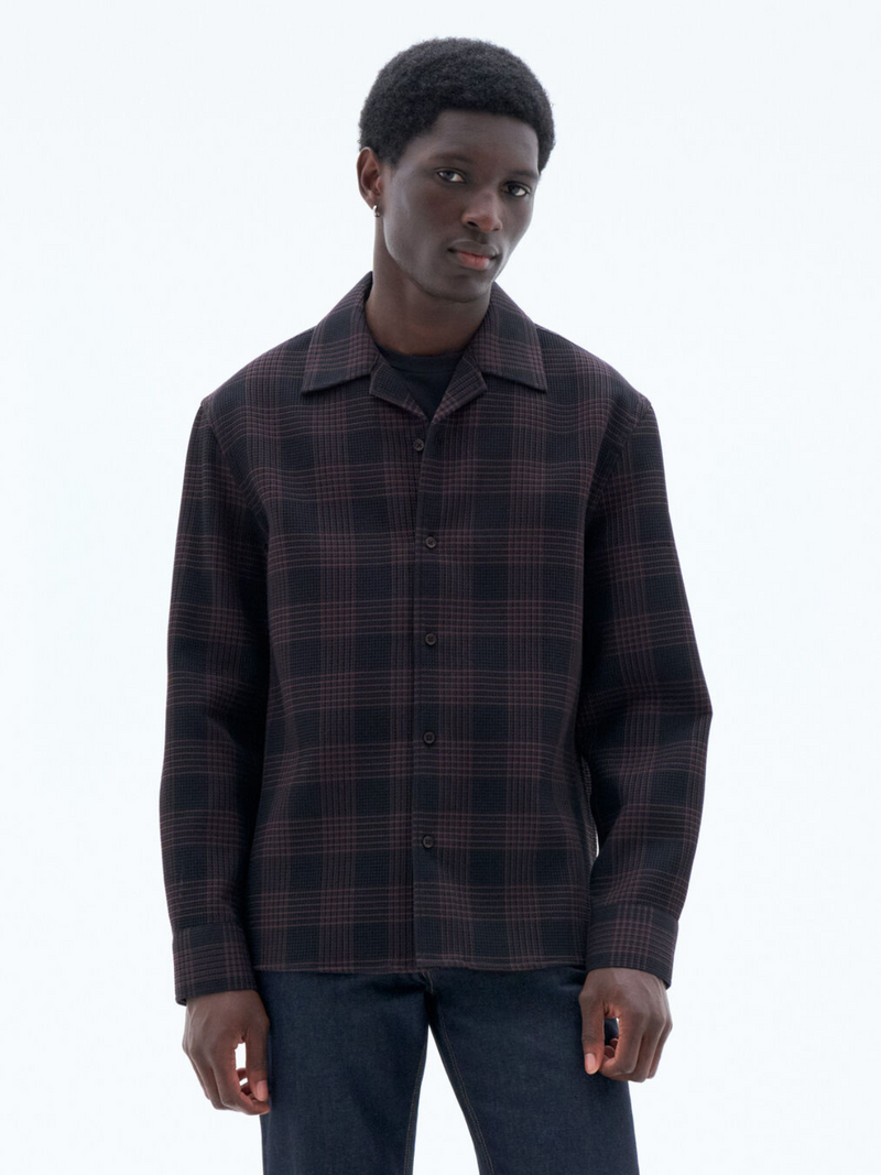 Waffle Check Resort Shirt | Dark Chocolate/Black Check
