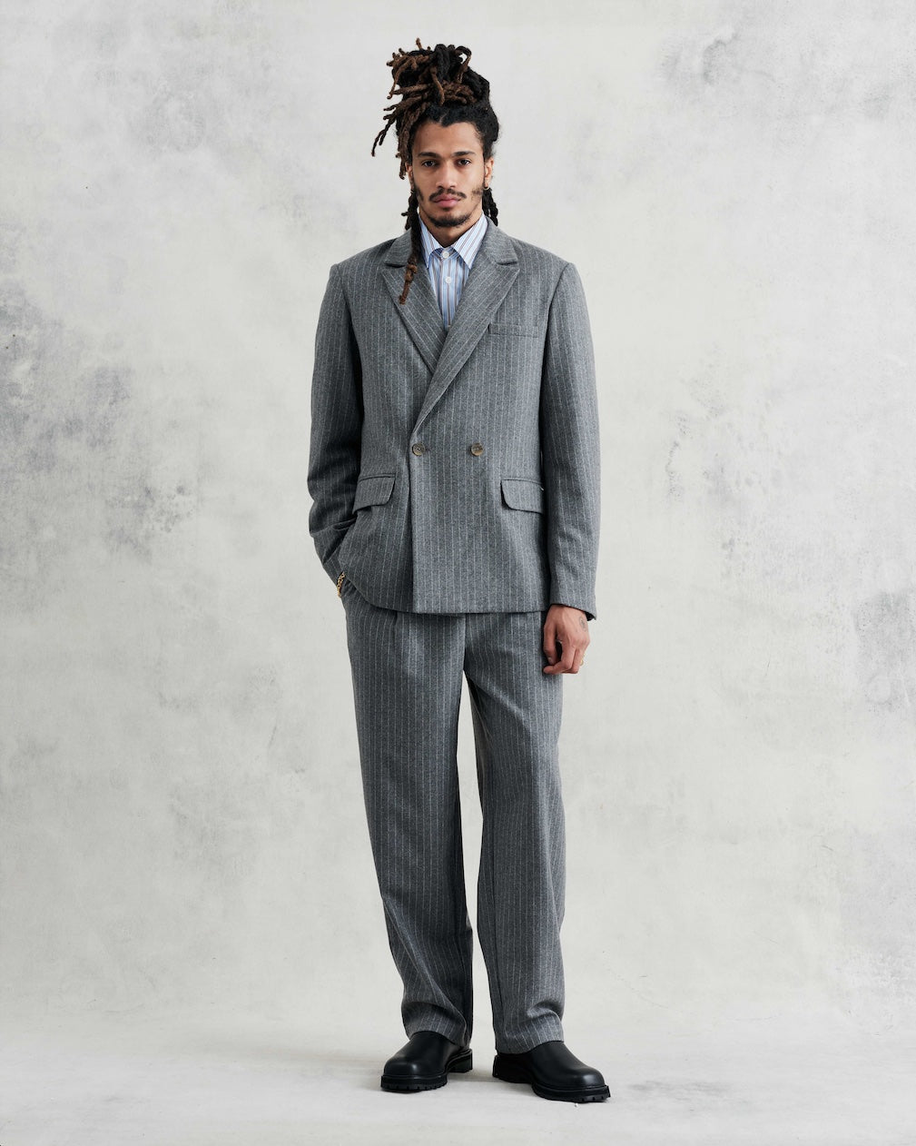 Malham Trouser Pinstripe | Charcoal