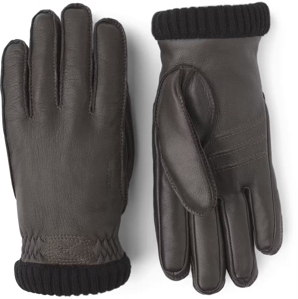 Deerskin Primaloft Rib Gloves | Dark Brown