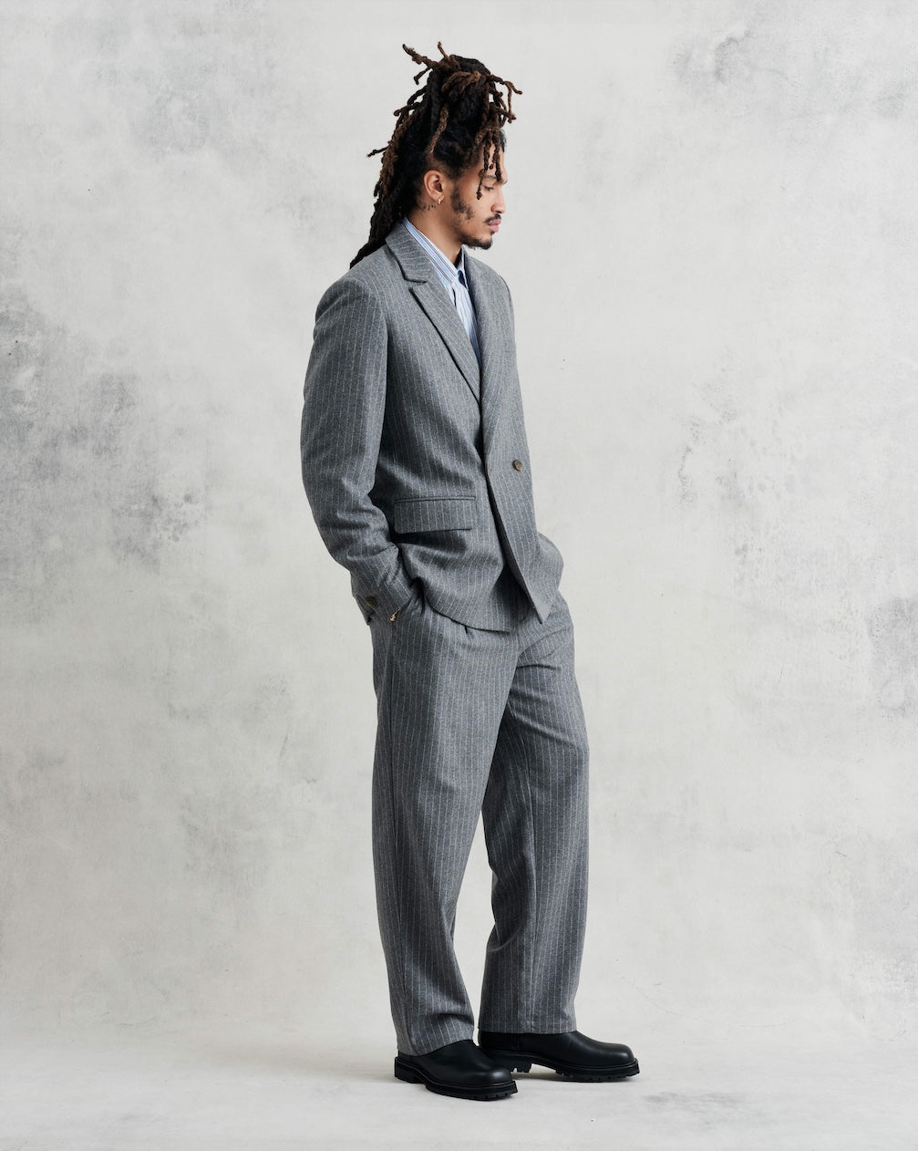 Gekko Blazer Pinstripe | Charcoal