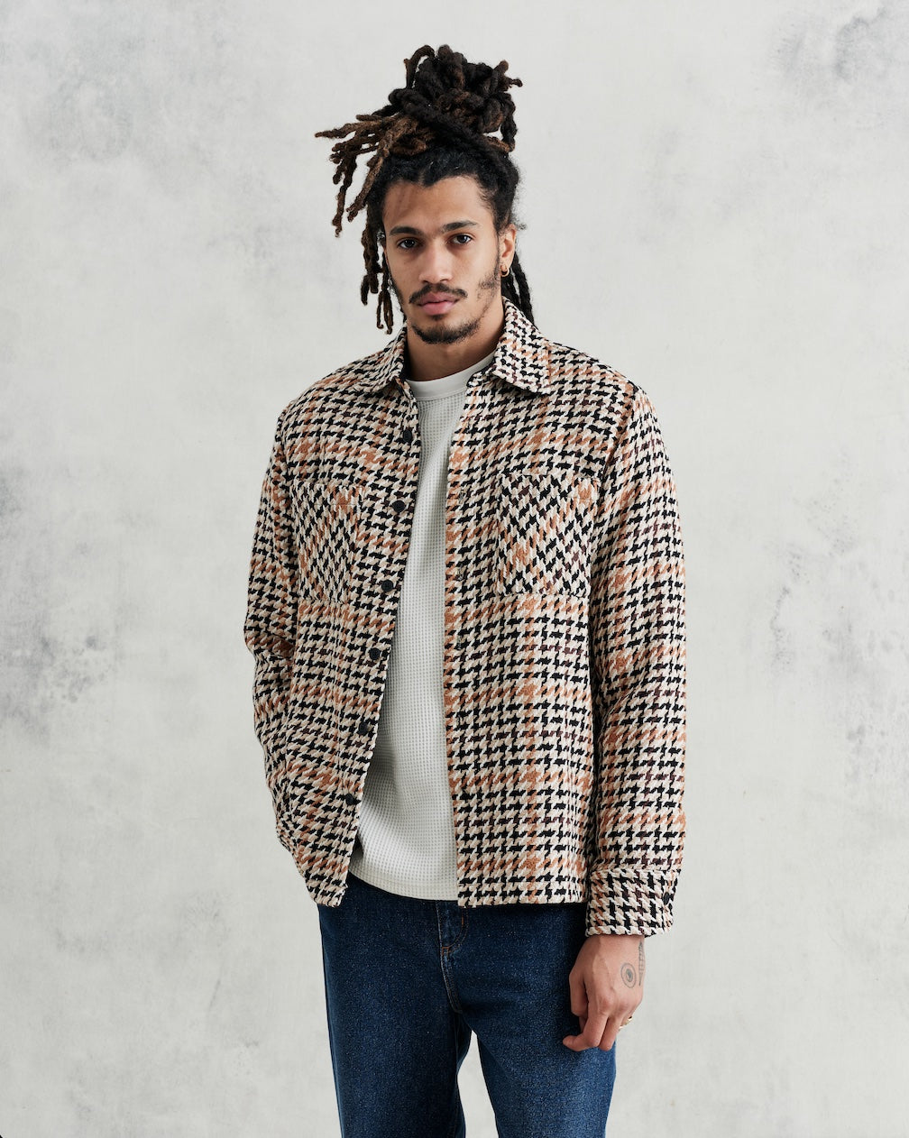 Whiting Overshirt Houndstooth Weave | Natural