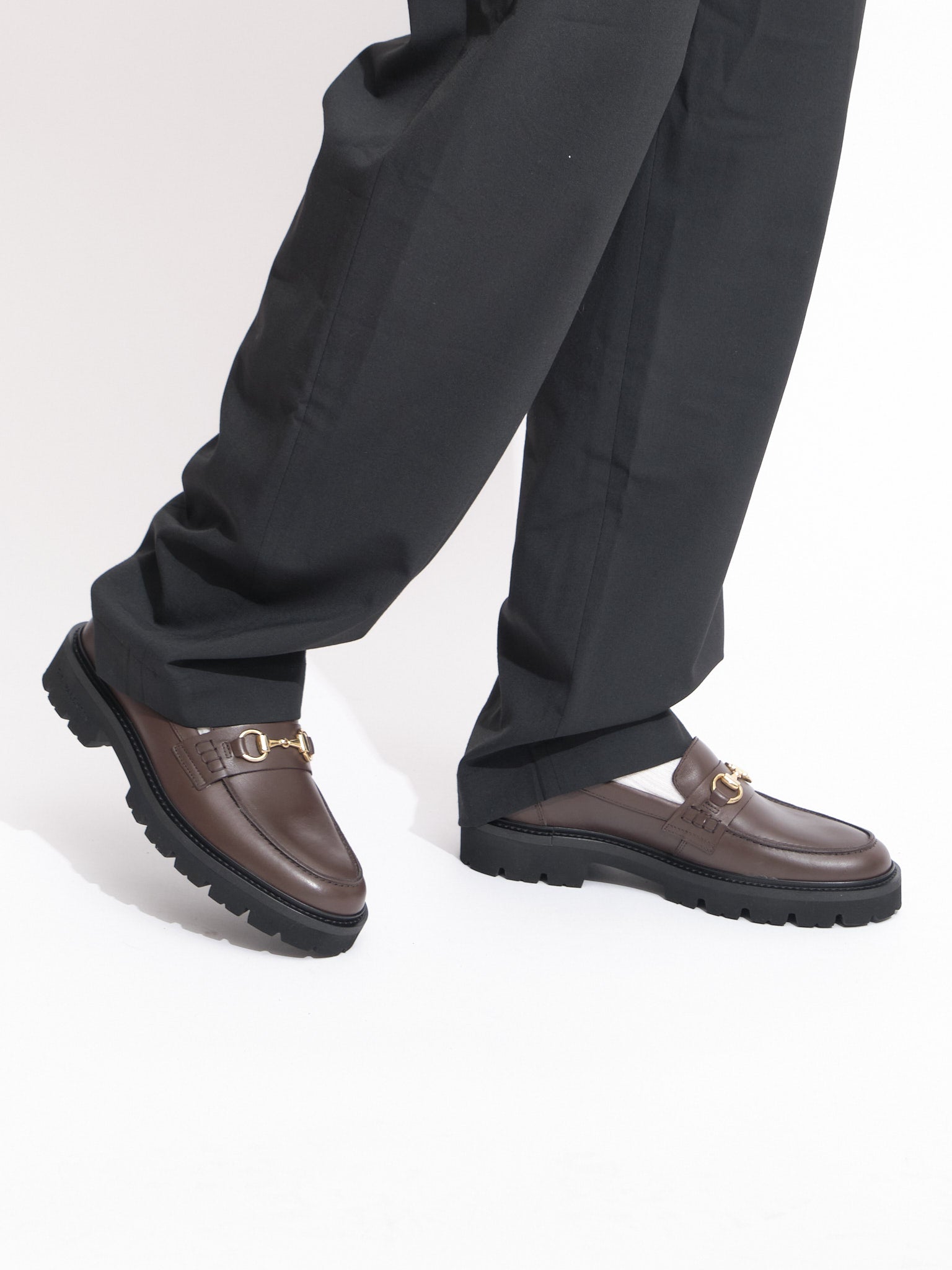 Lightweight Chunky Horsebit Loafer | Brown